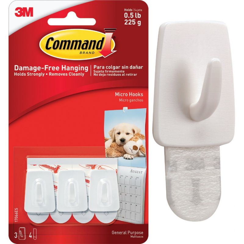 Command Micro Adhesive Hook White