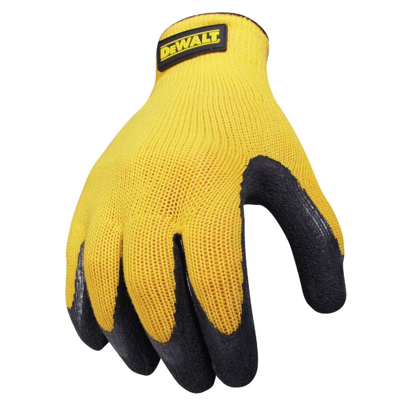 DeWalt Gripper Rubber Coated Glove M, Black &amp; Yellow