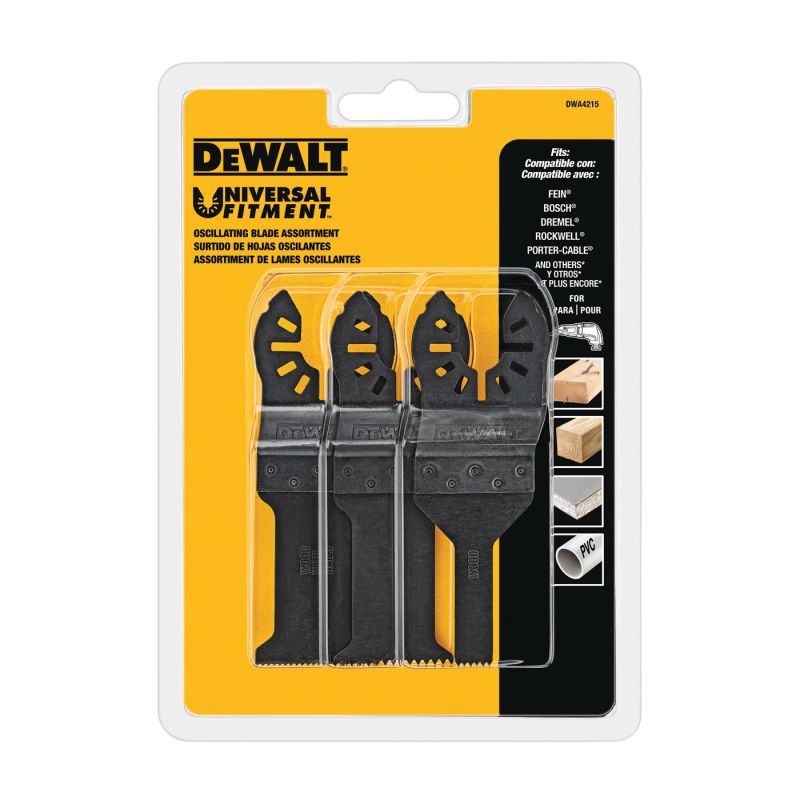 DeWALT DWA4215 Oscillating Blade Set, Steel Black