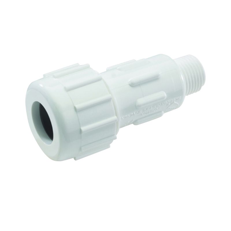 NDS CPA-2000 Pipe Adapter, 2 in, Compression x MPT, PVC, White, SCH 40 Schedule, 150 psi Pressure White