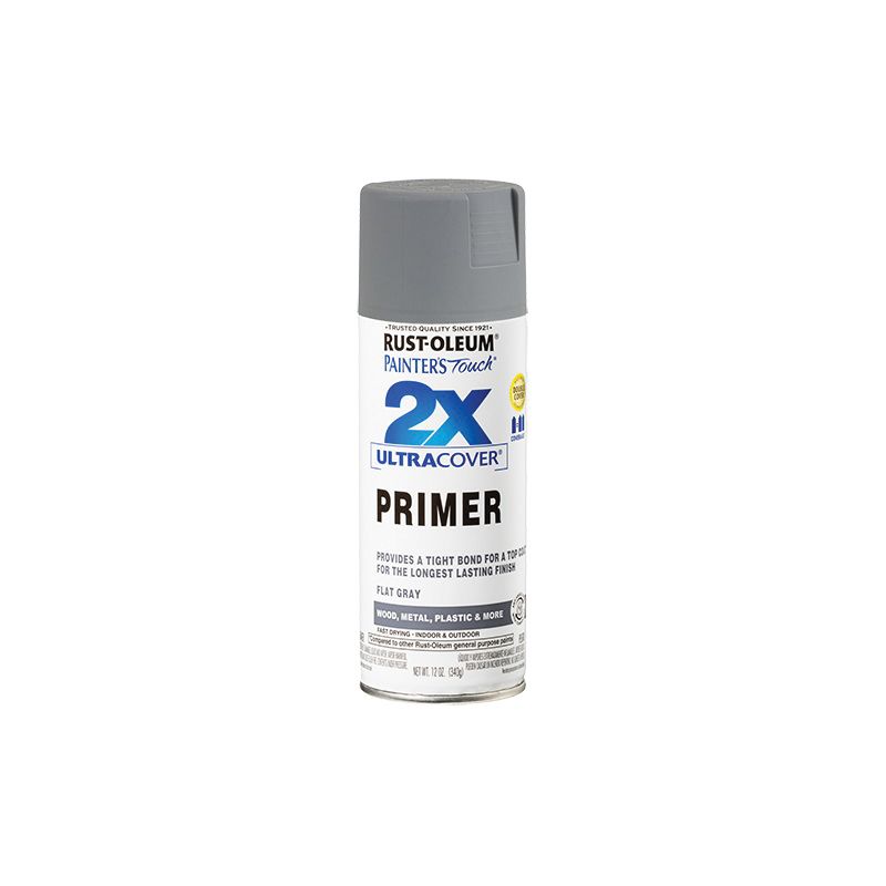 RUST-OLEUM PAINTER'S Touch 249846 Spray Primer, Flat, Black, 12 oz, Aerosol  Can