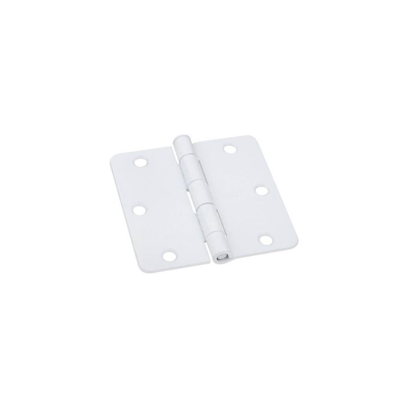 National Hardware N830-336 Door Hinge, 3-1/2 in H Frame Leaf, Steel, White, Non-Rising, Removable Pin, 50 lb