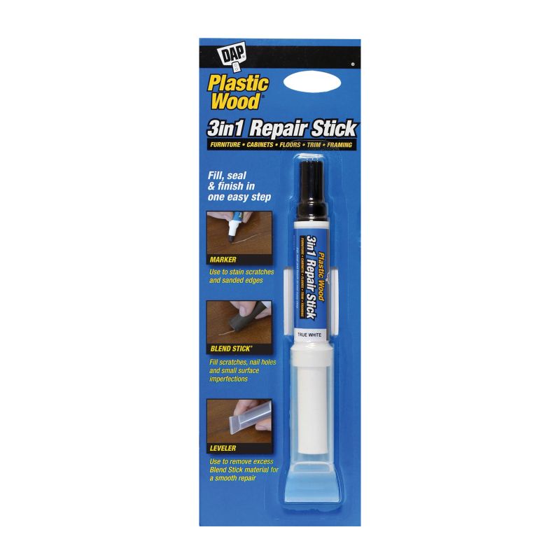 DAP 7079804095 3-in-1 Repair Stick, Solid (Blend Stick), Liquid (Marker), Slight (Blend Stick), Slight Solvent (Marker) True White