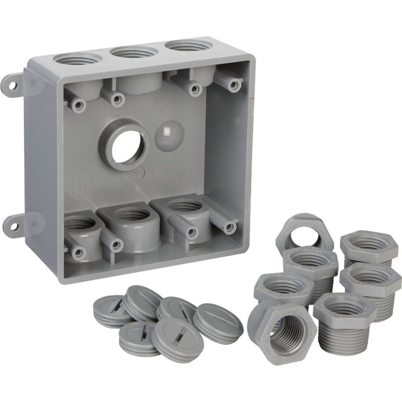Bell Weatherproof PVC Outdoor Outlet Box Gray