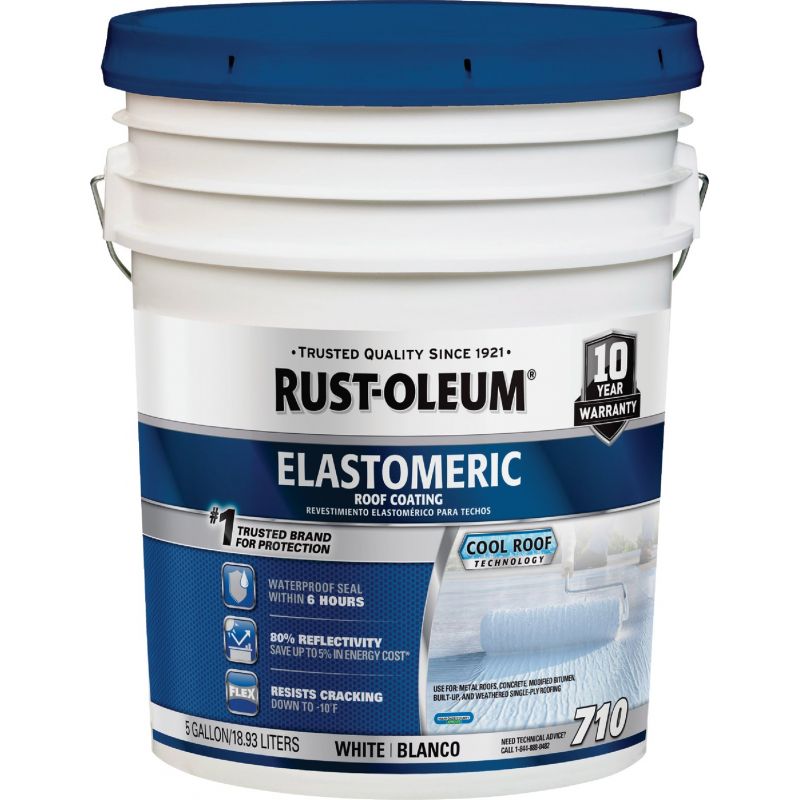 Rust-Oleum 710 Elastomeric Roof Coating White, 5 Gal.