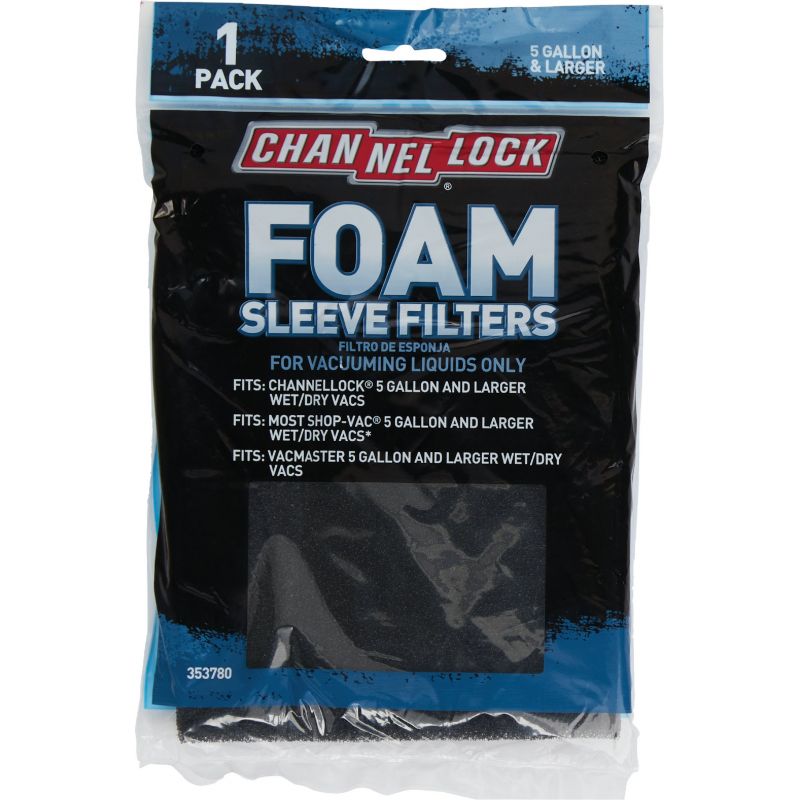 Channellock Foam Vacuum Filter 5 To 16 Gal.