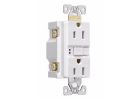 Eaton Wiring Devices TRAFGF15W-K-L Duplex Receptacle Wallplate, 2 -Pole, 15 A, 125 V, Back, Side Wiring, White White