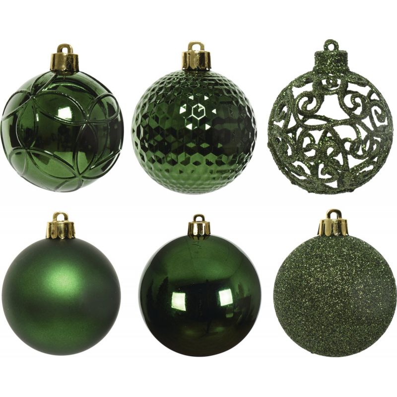 Decoris Shatterproof Bauble Christmas Ornament Pine Green