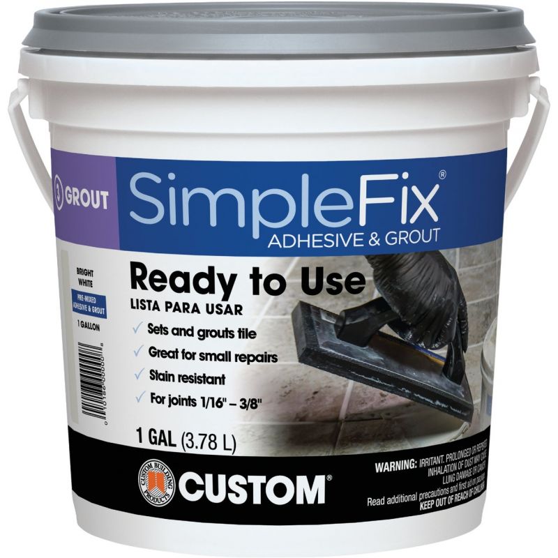 Custom Building Products Simplefix Adhesive &amp; Grout Gallon, Bright White