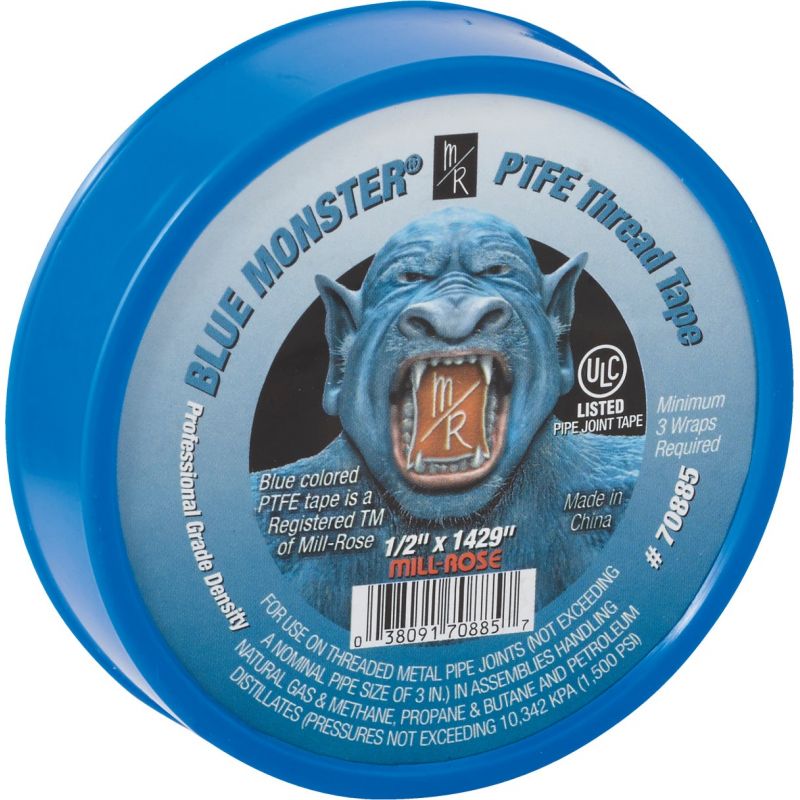 BLUE MONSTER Thread Seal Tape 1/2 In. X 1429 In., Blue
