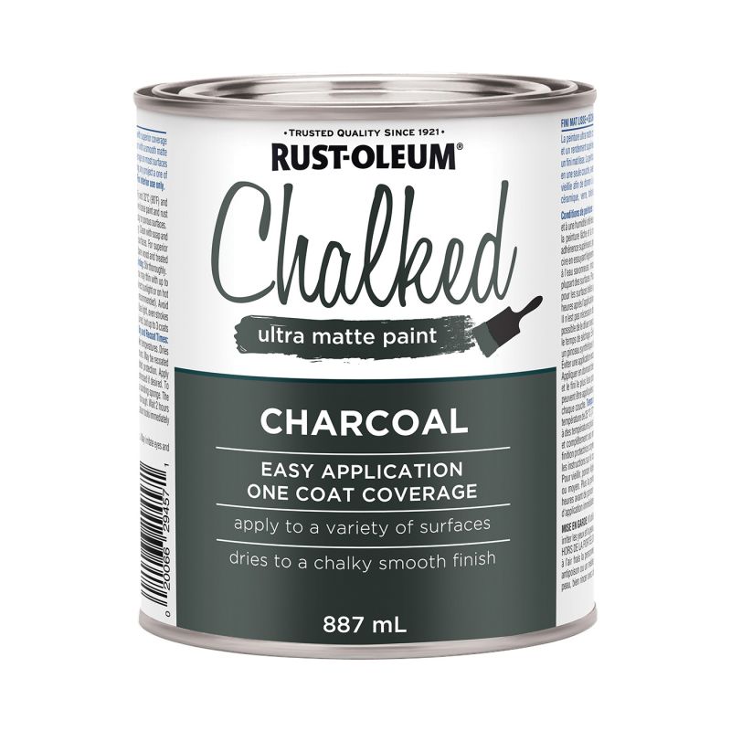 Rust-Oleum 286945 Chalk Paint, Ultra Matte, Charcoal, 30 oz Charcoal