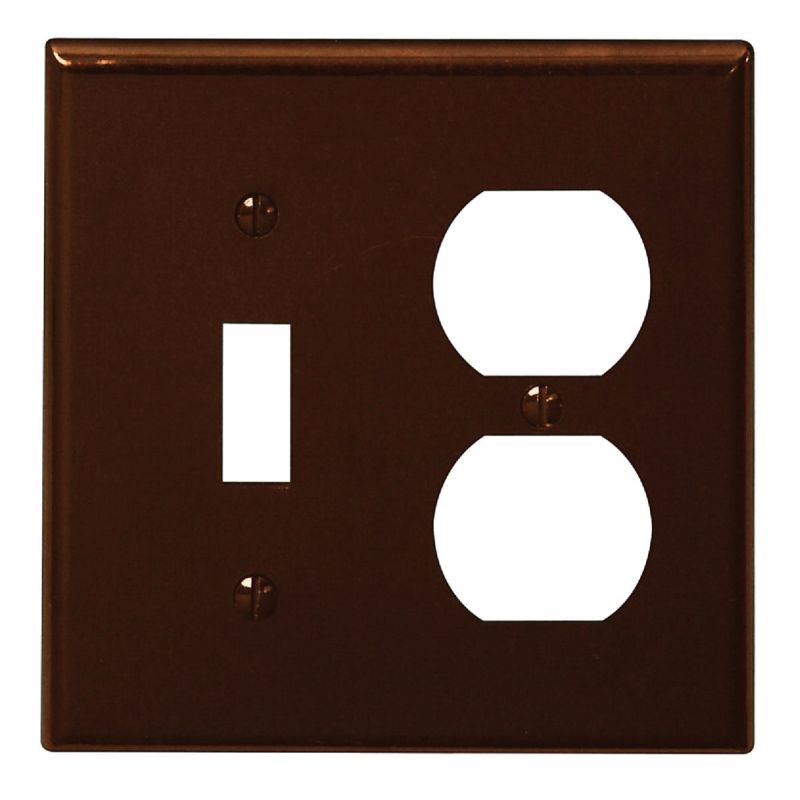 Leviton Plastic Combination Wall Plate Brown