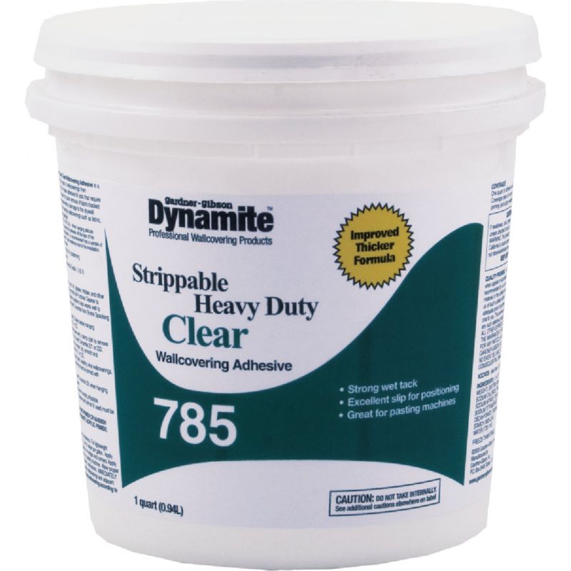 Dynamite 785 Heavy-Duty Clear Strippable Wallcovering Adhesive Qt.