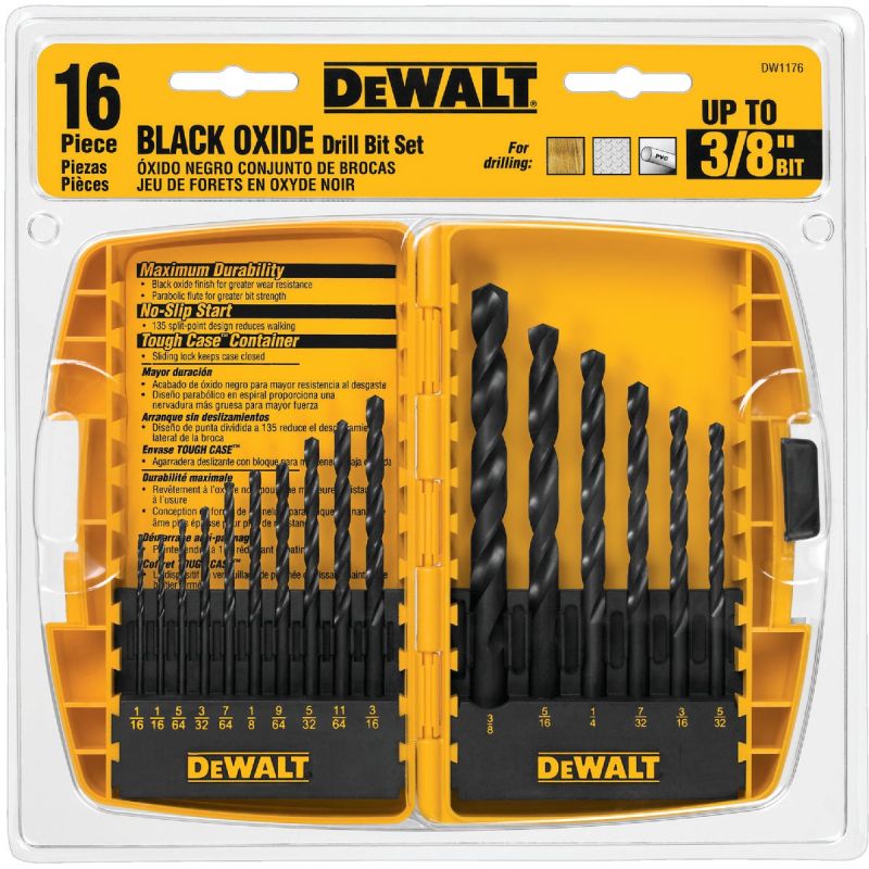 DeWalt 16-Piece Black Oxide Drill Bit Set