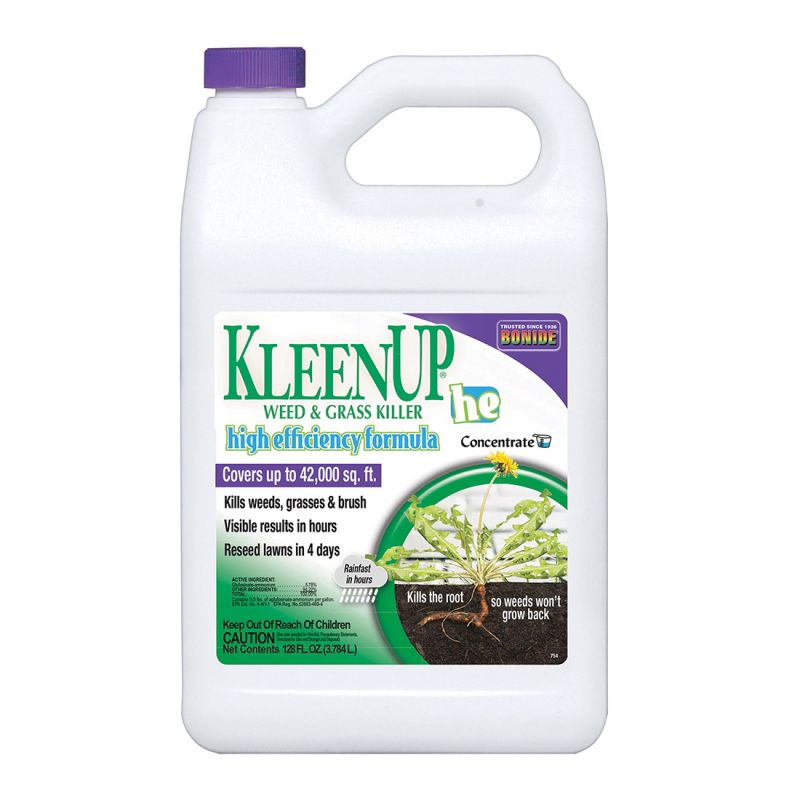 Bonide KleenUp he 754 Weed and Grass Killer Concentrate, Liquid, Amber/Light Brown, 1 gal Amber/Light Brown (Pack of 4)