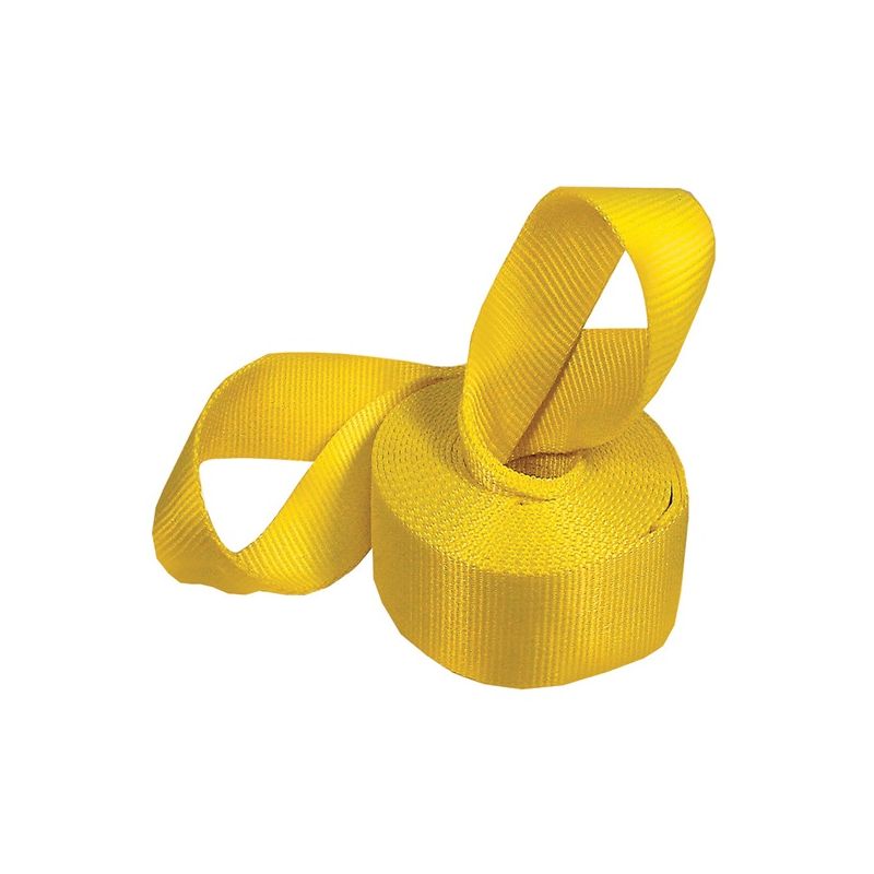 Keeper 02922 Recovery Strap, 15,000 lb, 2 in W, 20 ft L, Hook End, Nylon, Yellow Yellow