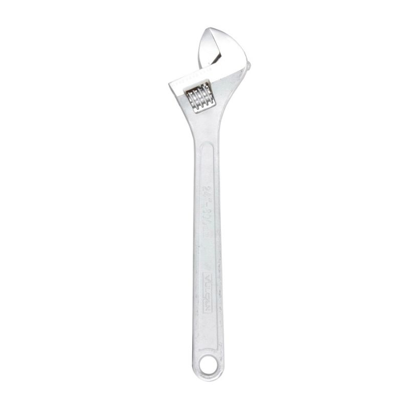 Vulcan JL15024 Adjustable Wrench, 24 in OAL, 2-7/16 in Jaw, Steel, Chrome, Tapered Handle