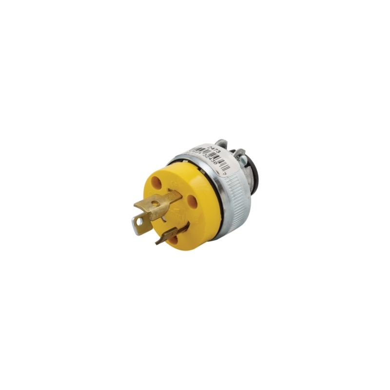 Arrow Hart 2473-BOX Locking Plug, 2 -Pole, 15 A, 125 V, Yellow Yellow