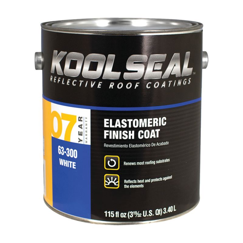 Kool Seal KS0063300-16 Elastomeric Roof Coating, White, 0.9 gal, Pail, Liquid White
