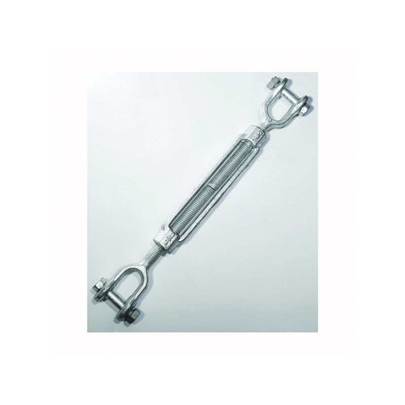 BARON 19-1/2X9 Turnbuckle, 2200 lb Working Load, 1/2 in Thread, Jaw, Jaw, 9 in L Take-Up, Galvanized Steel