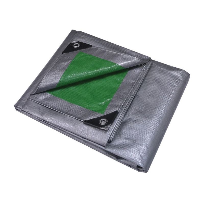 ProSource T2030GS140 Tarpaulin, 30 ft L, 20 ft W, 8 mil Thick, Polyethylene, Green/Silver Green/Silver