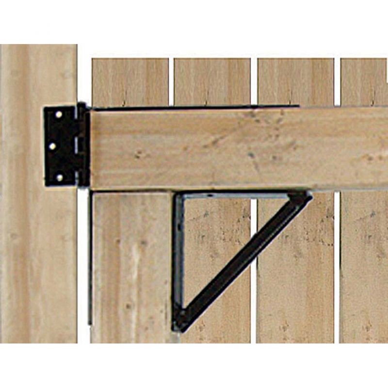 Pylex 11051 Heavy-Duty Gate Kit, Steel, Black, Powder-Coated, For: 2 x 4 in or 2 x 3 in Structures Black