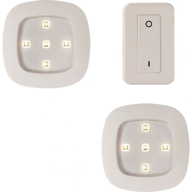 Light It LED Remote Control Battery Operated Puck Light White