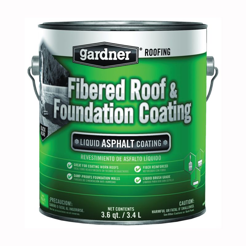Gardner 0101-GA Roof Coating, Black, 3.4 L, Liquid Black