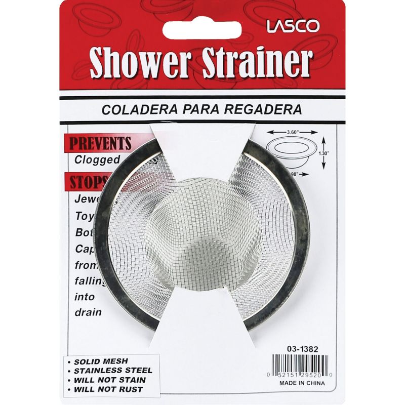 Lasco Mesh Shower Drain Strainer 3-5/8&quot; Top X 1-1/4&quot; Depth X1-1/2&quot; Bottom