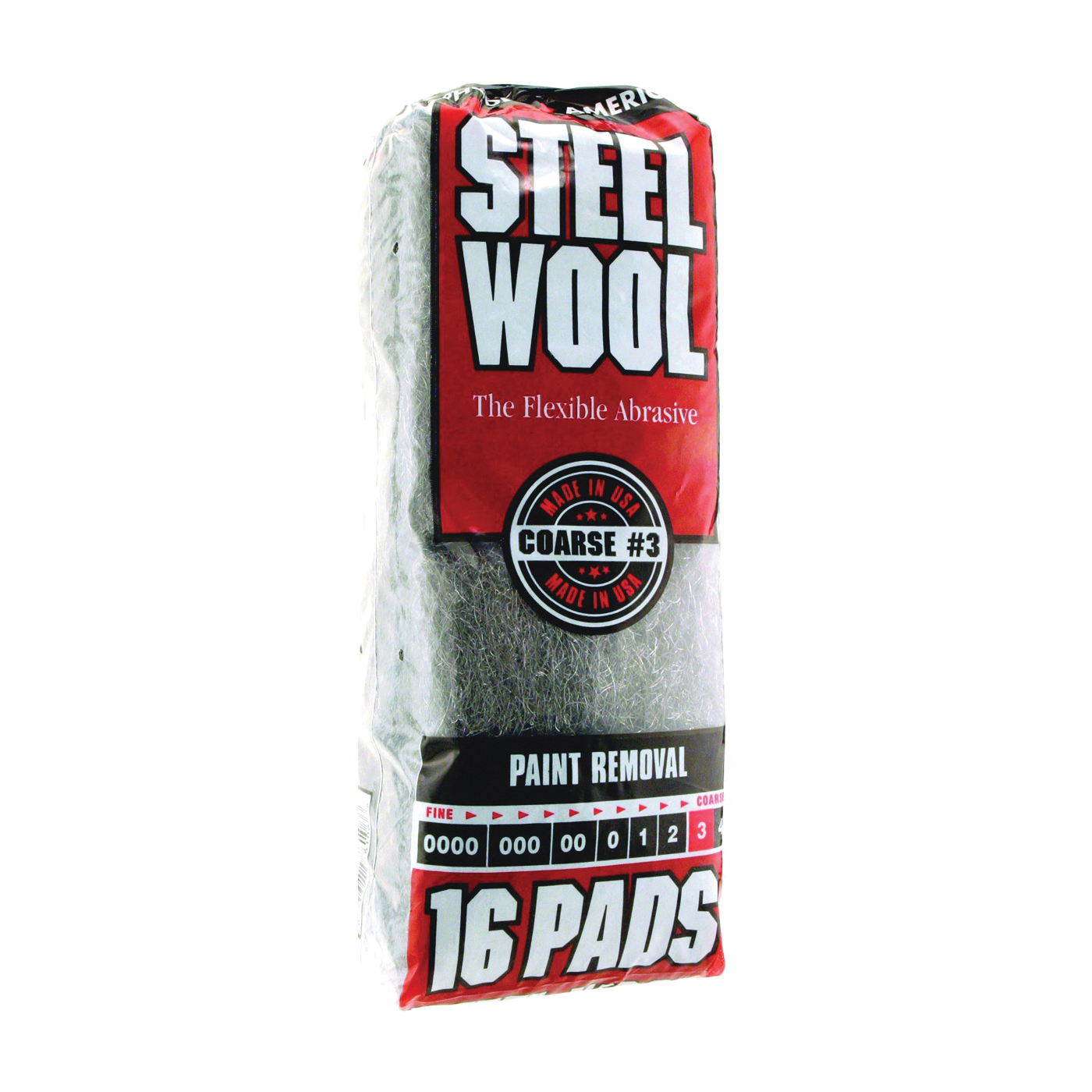 Set of 2 Norton 01727 Steel Wool Pads Extra Fine #000 Grit Gray 