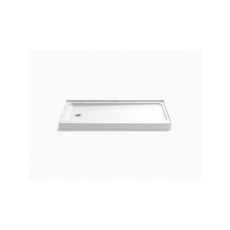 Sterling Ensemble 72171110-0 Shower Base, 60 in L, 30 in W, 5 in H, Vikrell, White, Alcove Installation, 3-5/16 in Drain White