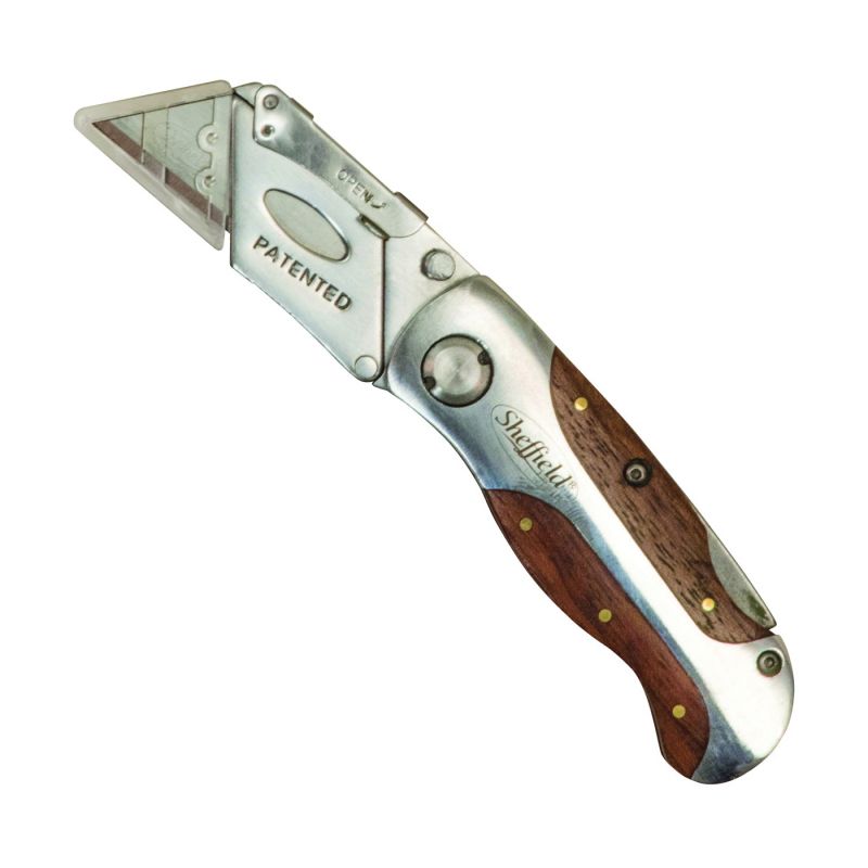 Sheffield 12115 Utility Knife, 2-1/2 in L Blade, Stainless Steel Blade, Curved Handle 2-1/2 In