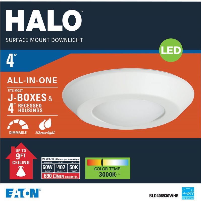 Halo Flush Mount Recessed Light Fixture White