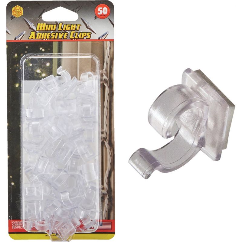 Commercial Christmas Hardware Mini Light Adhesive Clips Clear