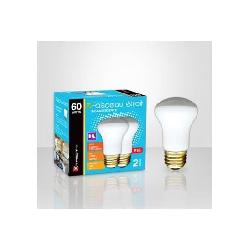 Xtricity 1-63085 Incandescent Bulb, 60 W, R16 Lamp, Medium Lamp Base, 510 Lumens, 2700 K Color Temp