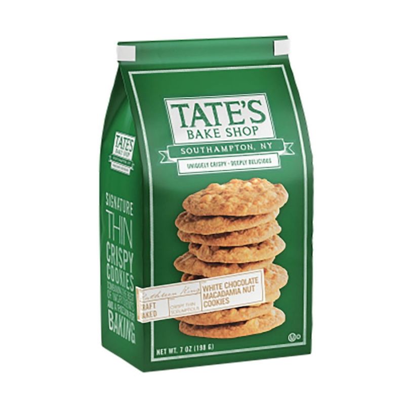 Tate&#039;s Bake Shop 1001019 Cookies, Macadamia Nut, White Chocolate, 7 oz, Bag