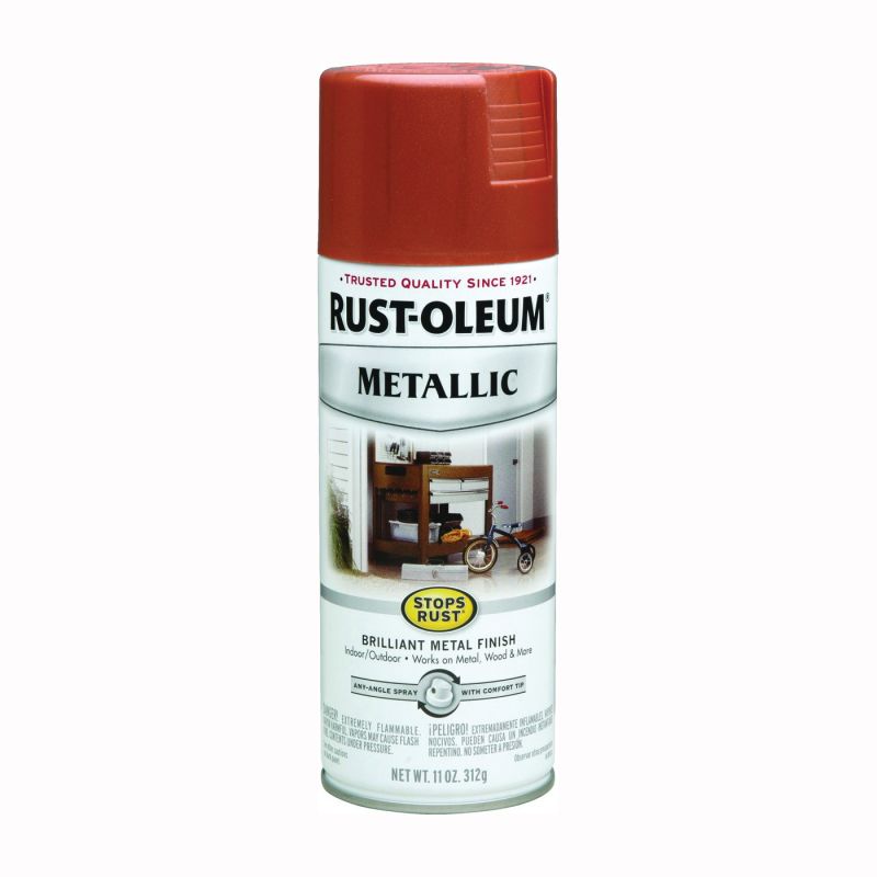 Rust-Oleum 7273830 Rust Preventative Spray Paint, Metallic, Copper, 11 oz, Can Copper