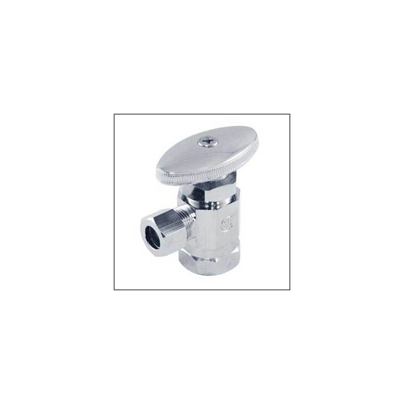 aqua-dynamic 1912-217 Angle Stop Valve, 1/2 x 3/8 in Connection, FIP x Compression, 125 psi Pressure, Brass Body