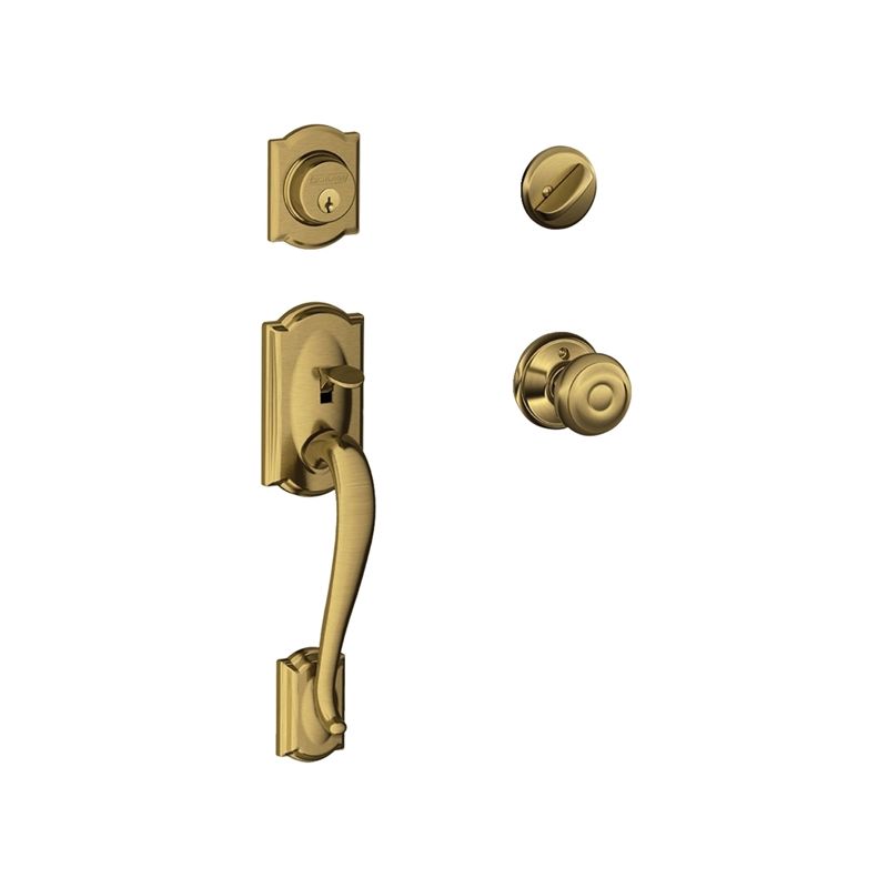 Schlage F60VADDXGEO716 Combination Lockset, Mechanical Lock, Knob Handle, Round Design, Aged Bronze, 1 Grade, Metal
