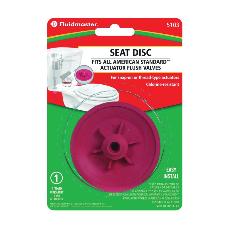 Fluidmaster 5103 Seat Disc, Rubber, Red, For: American Standard Actuator Flush Valves Red