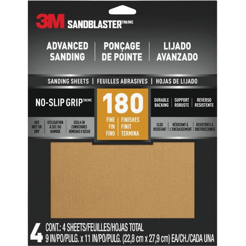 3M SandBlaster No-Slip Grip Backing Sandpaper, 11 In. x 9 In.