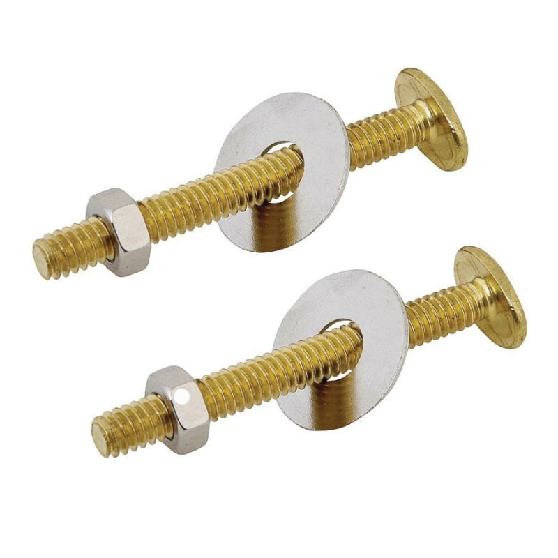 Exclusively Orgill Bolt Set, Steel, Brass, For: Use to Attach Toilet to Flange