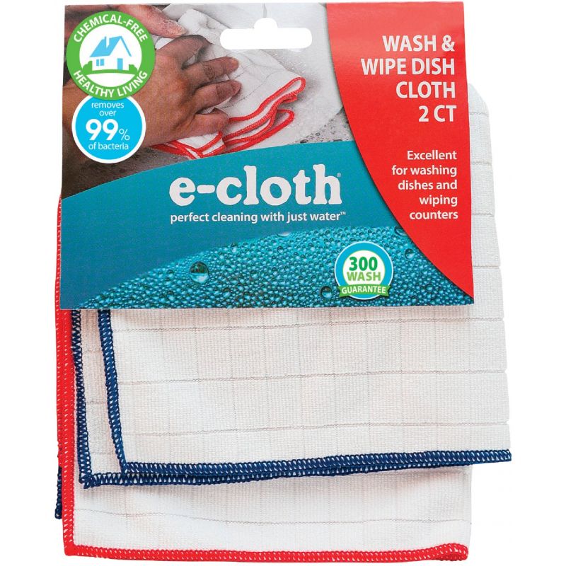E-Cloth Wash &amp; Wipe Dishcloths White