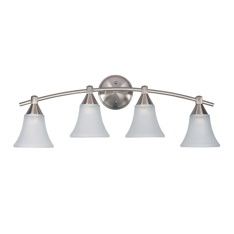 CANARM IVL221A04BPT Vanity Light, 100 W, 4-Lamp, A Lamp, Steel Fixture, Brushed Pewter Fixture