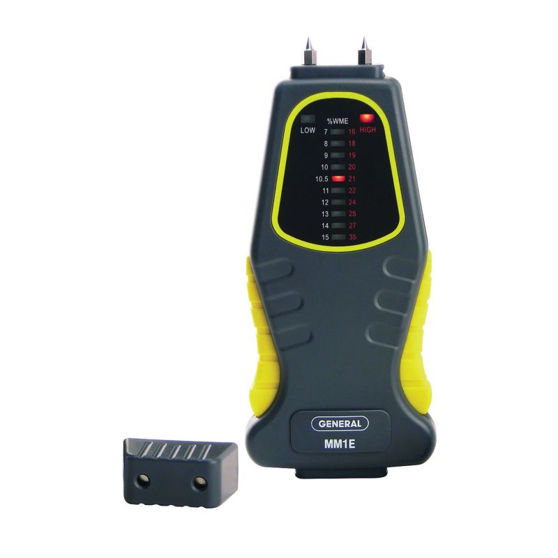General MM1E Moisture Meter, 7 to 15% WME Low, 16 to 35% WME High, 0.1 % Accuracy, LED Display Black