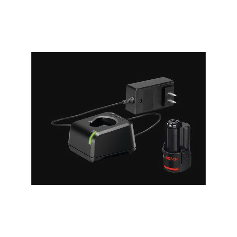 Bosch GXS12V-01N12 Battery and Charger Starter Kit, 12 V Battery, 2 Ah, 1 hr Charging