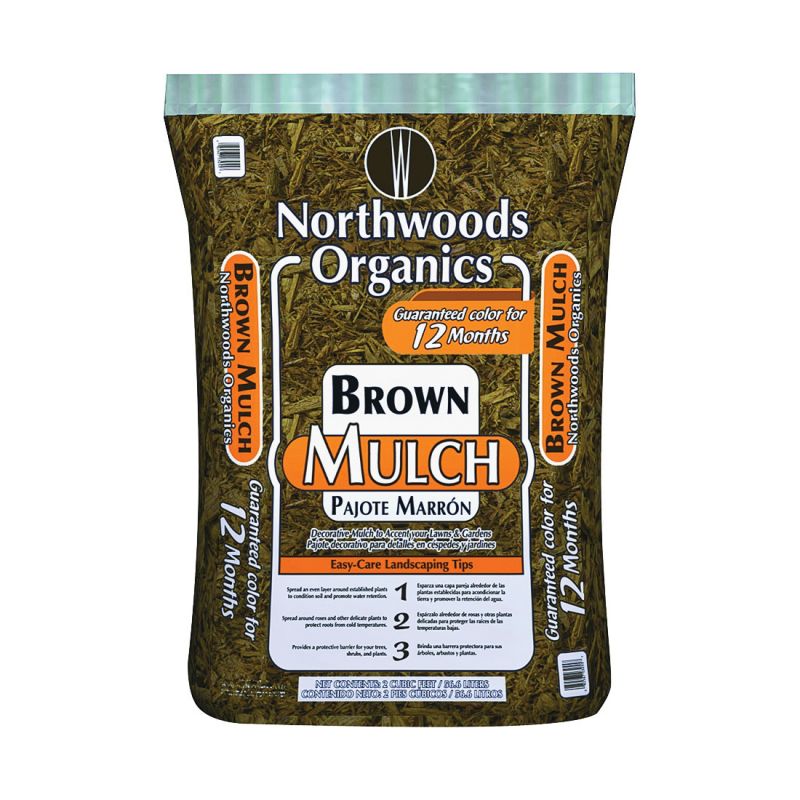 Northwoods Organics WNW03255 Decorative Mulch, Brown Bag Brown