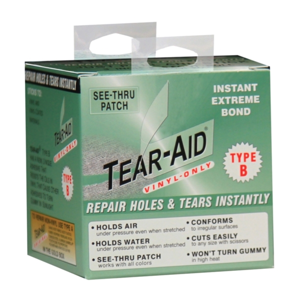 Tear-Aid D-KIT-B02-100 Vinyl Seat Repair Kit, B, Clear