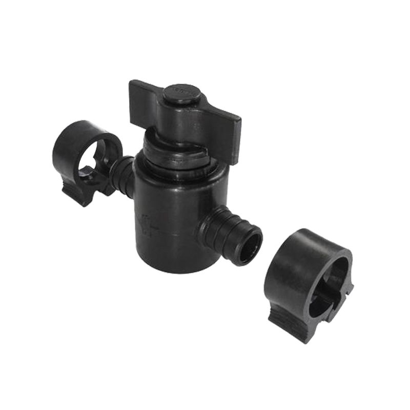 Flair-It 30894 Stop Valve, 3/4 x 3/4 in Connection, 100 psi Pressure, Polysulfone Body Black
