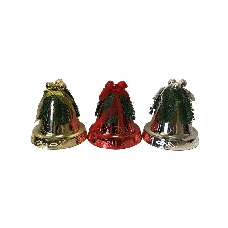 Hometown Holidays 99929 Decorated Bell Ornament, 200 mm H, PVC, Assorted Assorted